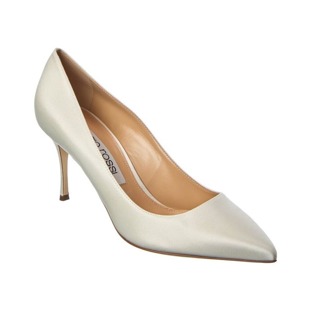Sergio Rossi Godiva Bridal Satin Pump, White